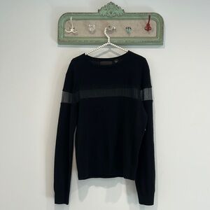 NWOT Veda Cashmere silk sheer panel long sleeve crewneck sweater women’s large